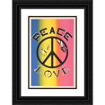 thumbnail image 1 of Anonymous 11x14 Black Ornate Wood Framed Double Matted Museum Art Print Titled: Peace, Love, 1 of 5