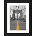 thumbnail image 1 of Anonymous 11x14 Black Ornate Wood Framed with Double Matting Museum Art Print Titled - Brooklyn Bridge Couple, 1 of 4