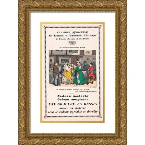 Anonymous 11x14 Gold Ornate Wood Frame and Double Matted Museum Art Print Titled - Van De Chambre De Chambre Union Des Editors and Merchants of Ancient and Modern Prints and Drawings Te Parj