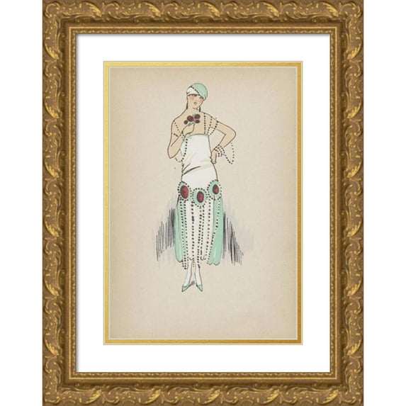 Anonymous 11x14 Gold Ornate Wood Frame and Double Matted Museum Art Print Titled - Cleopatre (1921-1922)