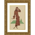 thumbnail image 1 of Anonymous 11x14 Gold Ornate Wood Frame and Double Matted Museum Art Print Titled - Dead Leaf. - Very Modern Silhouette (1923), 1 of 4