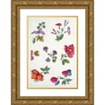 thumbnail image 1 of Anonymous 11x14 Gold Ornate Wood Frame and Double Matted Museum Art Print Titled - Floral Design for Printed Textile Pl XII (1800-1818), 1 of 4