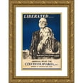 thumbnail image 1 of Anonymous 11x14 Gold Ornate Wood Frame and Double Matted Museum Art Print Titled - Liberated but Not Free from Want (1945), 1 of 4