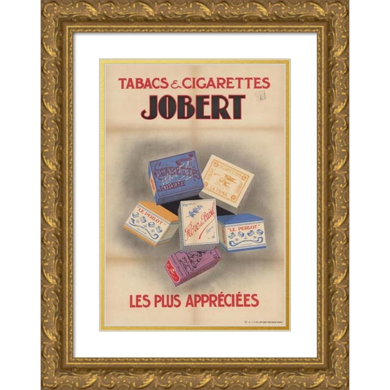 Anonymous 11x14 Gold Ornate Wood Frame and Double Matted Museum Art Print  Titled - Tabacs and Cigarettes Jobert- the Most Appreciated (1929)