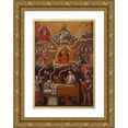 thumbnail image 1 of Anonymous 11x14 Gold Ornate Wood Frame and Double Matted Museum Art Print Titled - The Holy Trinity, Virgin Mary and a Dying Man, 1 of 4