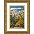 thumbnail image 1 of Anonymous 11x14 Gold Ornate Wood Frame and Double Matted Museum Art Print Titled - Yosemite. United Air Lines (1945), 1 of 4