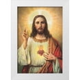 thumbnail image 1 of Anonymous 11x14 White Modern Wood Framed Museum Art Print Titled - HL. HERZ JESU, 1 of 4