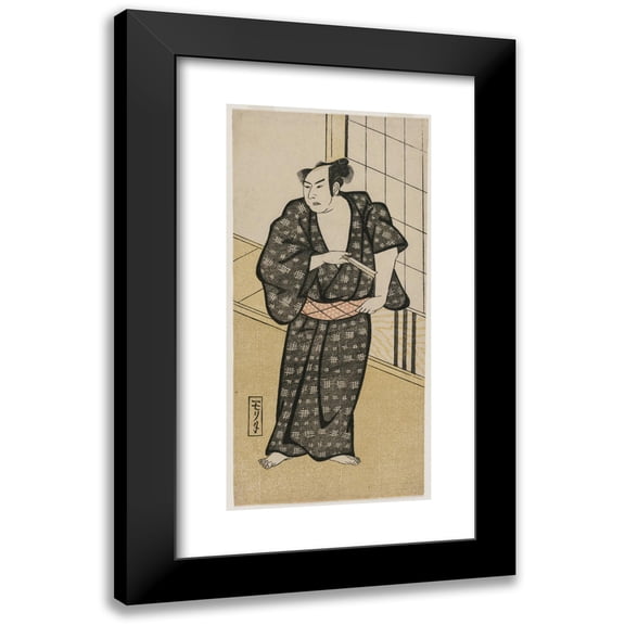 Anonymous 11x18 Black Modern Framed Museum Art Print Titled - Actor Holding a Razor (1790S-Early 1800s)