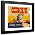 thumbnail image 1 of Anonymous 12x12 Black Modern Framed Museum Art Print Titled - Circus Brand Florida Citrus Fruit Label (1940s), 1 of 5