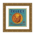 thumbnail image 1 of Anonymous 12x12 Gold Ornate Wood Frame and Double Matted Museum Art Print Titled - Clark's Celect Brand Fancy Citrus Fruit Label (1930-1950), 1 of 4