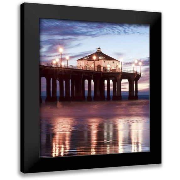 Anonymous 12x13 Black Modern Framed Museum Art Print Titled - Manhattan Beach Pier,California II, Color