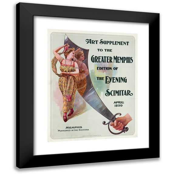Anonymous 12x14 Black Modern Framed Museum Art Print Titled - Art Supplement to the Greater Memphis Edition of the Evening Scimitar (1899)