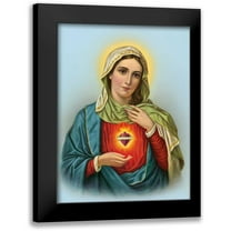 Anonymous 12x14 Black Modern Framed Museum Art Print Titled - Hl. Herz Mariae