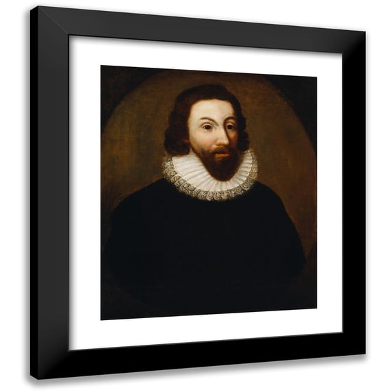 Anonymous 12x14 Black Modern Framed Museum Art Print Titled - John Winthrop