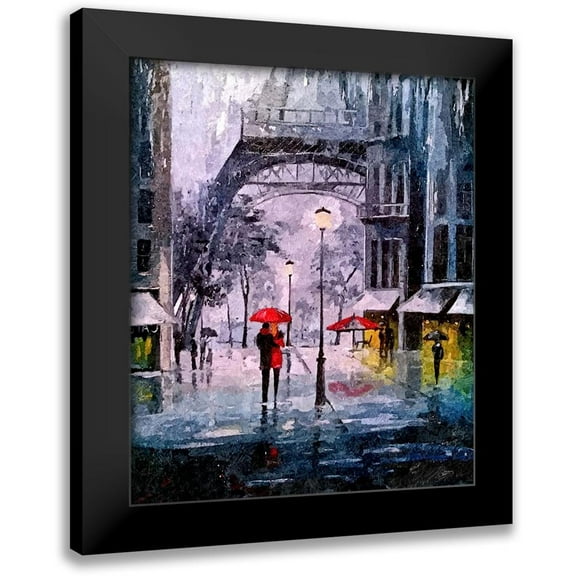 Anonymous 12x14 Black Modern Framed Museum Art Print Titled - Paris, painting