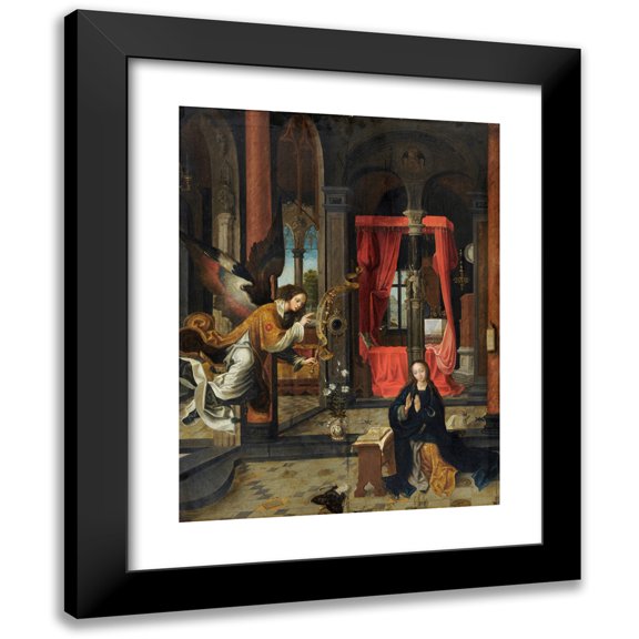 Anonymous 12x14 Black Modern Framed Museum Art Print Titled - The Annunciation (1520-30)