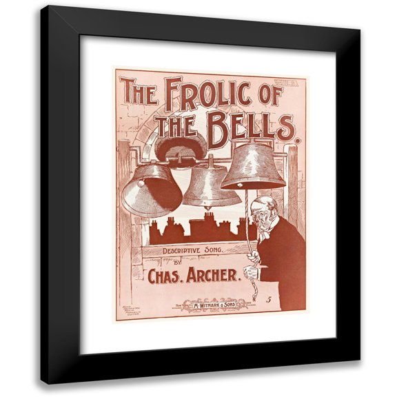 Anonymous 12x14 Black Modern Framed Museum Art Print Titled - The Frolic of the Bells (1899)