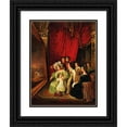 thumbnail image 1 of Anonymous 12x14 Black Ornate Wood Framed Double Matted Museum Art Print Titled: King Ludwig I of Bavaria with His Family, Jointly Examining the Painting ‘Entry of King Otto of Greece into Na, 1 of 5
