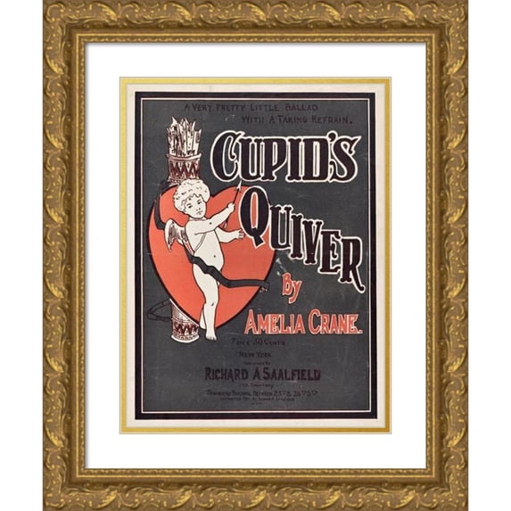 Anonymous 12x14 Gold Ornate Wood Frame and Double Matted Museum Art Print Titled - Cupid's Quiver (1901)
