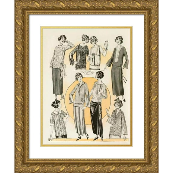 Anonymous 12x14 Gold Ornate Wood Frame and Double Matted Museum Art Print Titled - Delineator V102 Pl63 (1923)