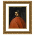 thumbnail image 1 of Anonymous 12x14 Gold Ornate Wood Frame and Double Matted Museum Art Print Titled - Portrait of Angelo Poliziano, 1 of 4