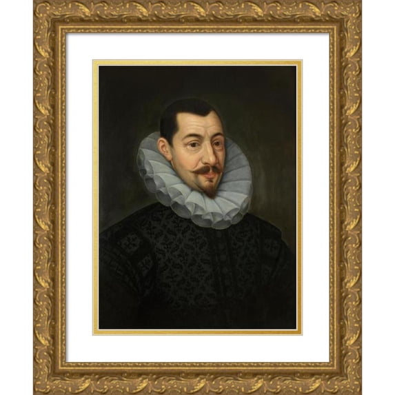 Anonymous 12x14 Gold Ornate Wood Frame and Double Matted Museum Art Print Titled - Portrait of Nicolaas De Sweert (16th Century)