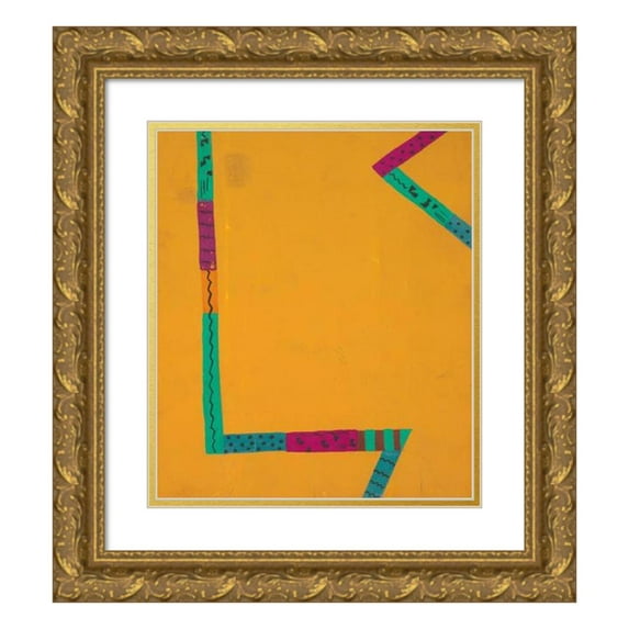 Anonymous 12x14 Gold Ornate Wood Frame and Double Matted Museum Art Print Titled - Wetterleuchten (Sheet Lightning) (1913-22)