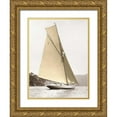 thumbnail image 1 of Anonymous 12x14 Gold Ornate Wood Framed with Double Matting Museum Art Print Titled - Vintage yacht, 1 of 4
