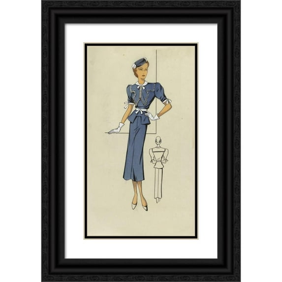 Anonymous 12x18 Black Ornate Wood Framed Double Matted Museum Art Print Titled - Taffeta or Surah (1939)