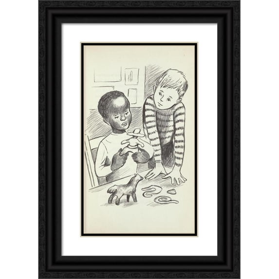 Anonymous 12x18 Black Ornate Wood Framed Double Matted Museum Art Print Titled - Violet Velvet Coat (1912)