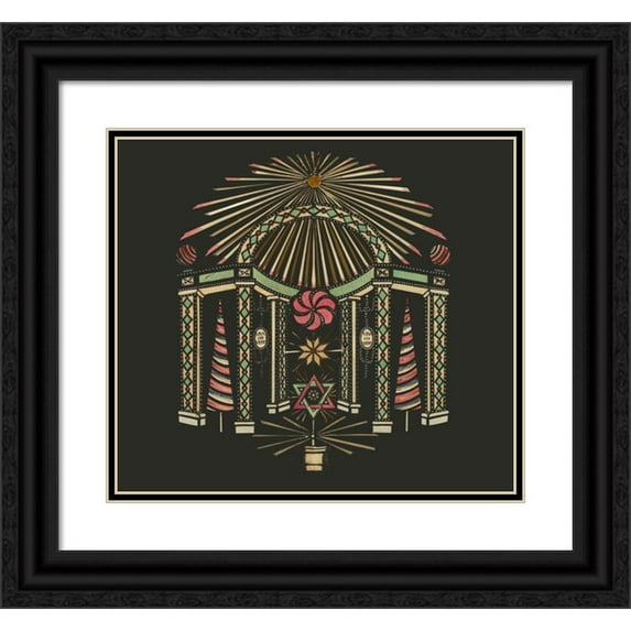 Anonymous 13x12 Black Ornate Wood Framed Double Matted Museum Art Print Titled: Temple of the Sun (ca. 1780)