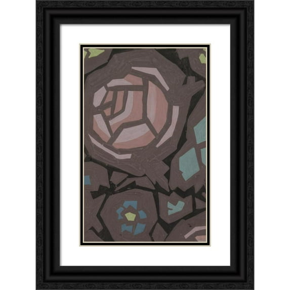 Anonymous 13x18 Black Ornate Wood Framed Double Matted Museum Art Print Titled - Dorfrose (Village Rose) (1910)