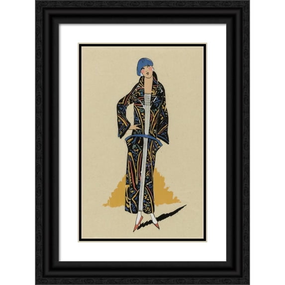Anonymous 13x18 Black Ornate Wood Framed Double Matted Museum Art Print Titled - On the Way ! - Very Stylish. (1923)
