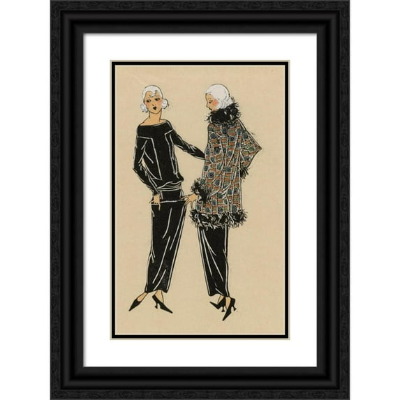 Anonymous 13x18 Black Ornate Wood Framed Double Matted Museum Art Print Titled - Simplite. - Elegantes and Discretes . (1923)