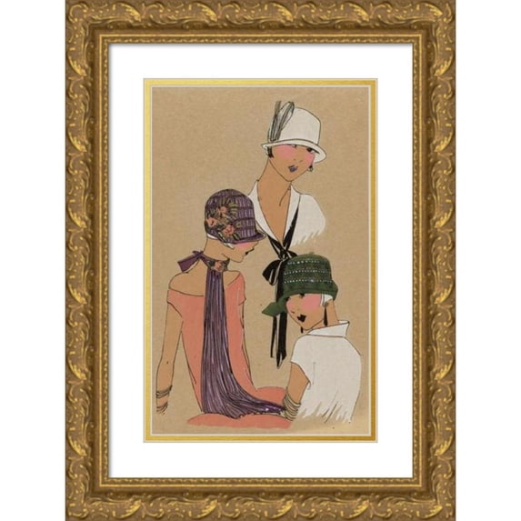 Anonymous 13x18 Gold Ornate Wood Frame and Double Matted Museum Art Print Titled - Creations Jane Blanchot (1925)
