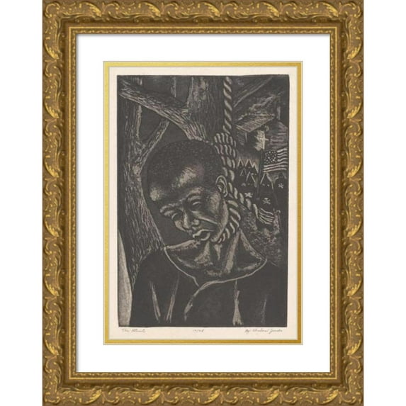 Anonymous 13x18 Gold Ornate Wood Frame and Double Matted Museum Art Print Titled - The Patriots (1937)