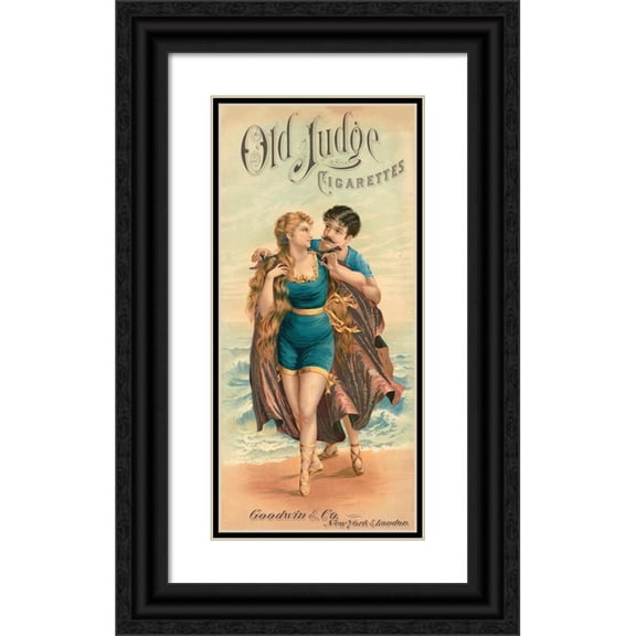 Anonymous 13x24 Black Ornate Framed Double Matted Museum Art Print Titled: Old Judge Cigarettes (1880)