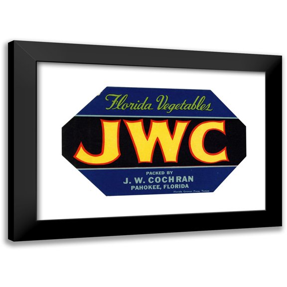 Anonymous 14x11 Black Modern Framed Museum Art Print Titled - Jwc Florida Vegetables Label (1930-1950)