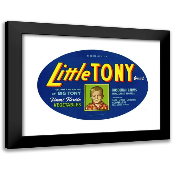 Anonymous 14x11 Black Modern Framed Museum Art Print Titled - Little Tony Brand Vegetable Label (1930-1950)