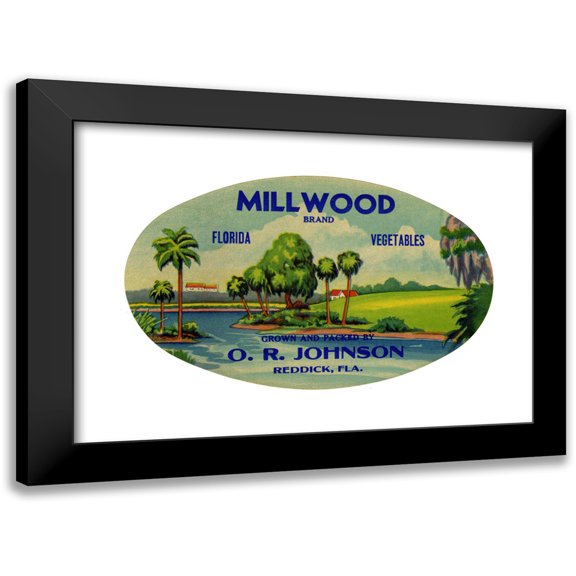 Anonymous 14x11 Black Modern Framed Museum Art Print Titled - Millwood Brand Florida Vegetables Label (1930-1950)