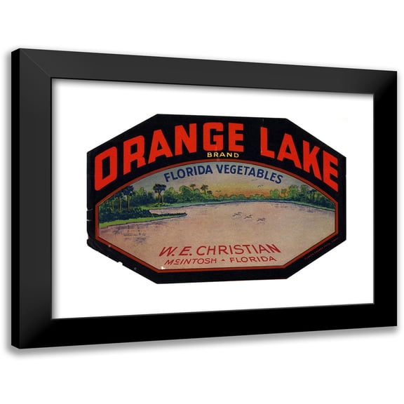 Anonymous 14x11 Black Modern Framed Museum Art Print Titled - Orange Lake Brand Florida Vegetables Label (1938)