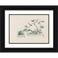 thumbnail image 1 of Anonymous 14x11 Black Ornate Wood Framed Double Matted Museum Art Print Titled: Bonsai Kabenzu, Pl.24 (1868-1912), 1 of 5
