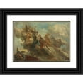 thumbnail image 1 of Anonymous 14x11 Black Ornate Wood Framed Double Matted Museum Art Print Titled: Mythological Scene, 1 of 5