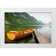 thumbnail image 1 of Anonymous 14x11 White Modern Wood Framed Museum Art Print Titled - Boat at Lake Pier, Color, 1 of 4