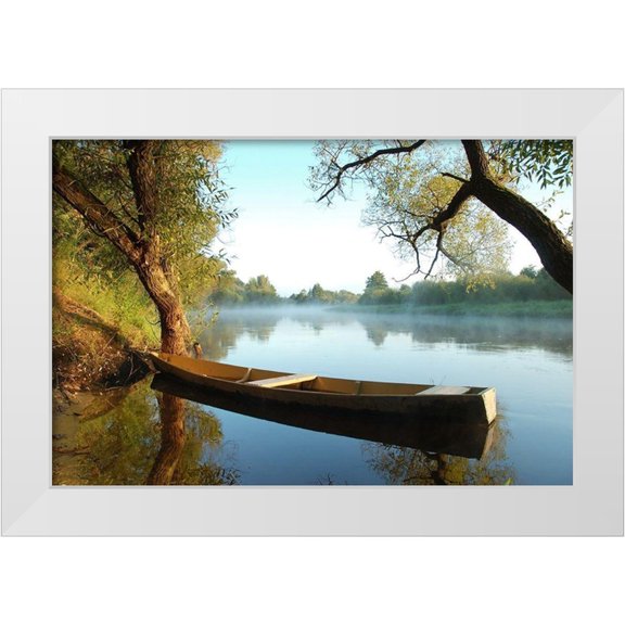 Anonymous 14x11 White Modern Wood Framed Museum Art Print Titled - Tranquil Morning, Color