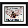 thumbnail image 1 of Anonymous 14x12 Black Ornate Wood Framed Double Matted Museum Art Print Titled: 1775167th Anniversary1992 (1941-1945), 1 of 5