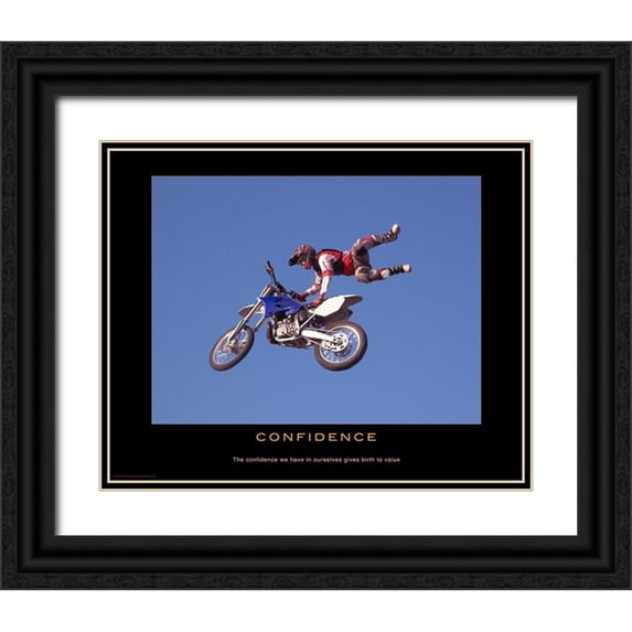Anonymous 14x12 Black Ornate Wood Framed with Double Matting Museum Art Print Titled - Confidence