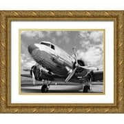 GARMEND Anonymous 14x12 Gold Ornate Wood Framed with Double Matting Museum Art Print Titled - DC-3 in air field, Arizona
