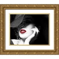thumbnail image 1 of Anonymous 14x12 Gold Ornate Wood Framed with Double Matting Museum Art Print Titled - Ruby Lips II, 1 of 4