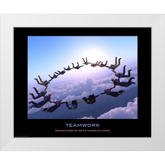 Anonymous 14x12 White Modern Wood Framed Museum Art Print Titled - Teamwork